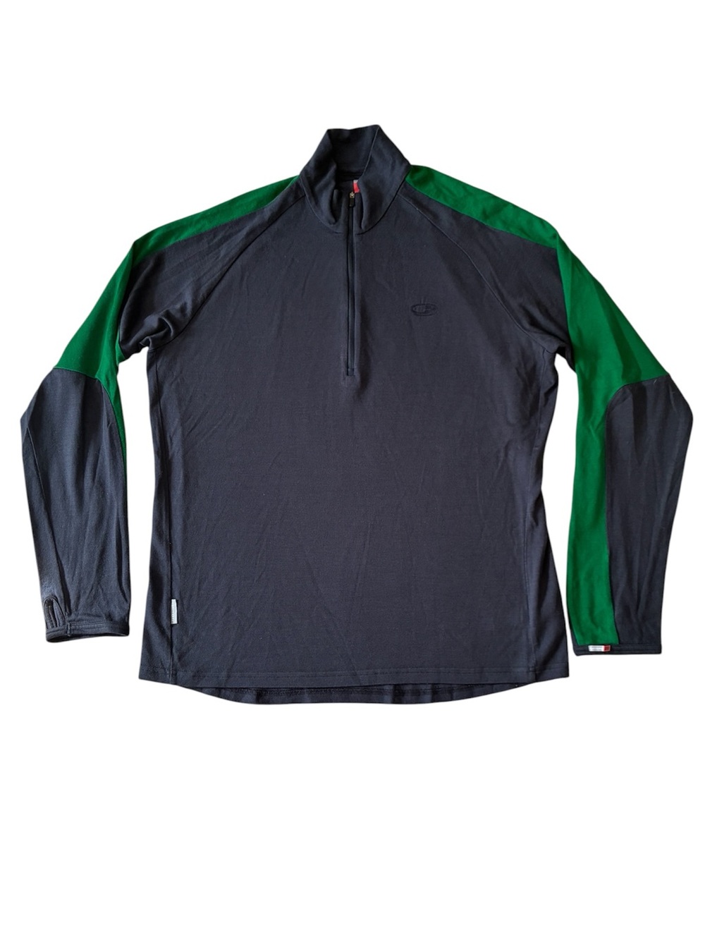 Icebreaker Men's Blue & Green 100% Merino Wool 260 Quarter Zip Pullover Size XL
